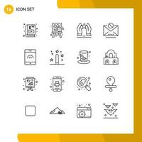 16 Creative Icons Modern Signs and Symbols of mobile mail built information star Editable Vector Design Elements