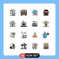 16 Creative Icons Modern Signs and Symbols of gear shop alert real virus Editable Creative Vector Design Elements