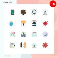 16 Flat Color concept for Websites Mobile and Apps body analytics bathroom transport rocket Editable Pack of Creative Vector Design Elements