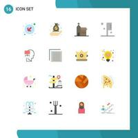 16 Creative Icons Modern Signs and Symbols of mind planning christian knife food Editable Pack of Creative Vector Design Elements