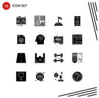 16 Creative Icons Modern Signs and Symbols of processing unlock corner mobile application application Editable Vector Design Elements