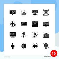 dieciséis sólido glifo concepto para sitios web móvil y aplicaciones seguro espadas en línea proteger emblema editable vector diseño elementos