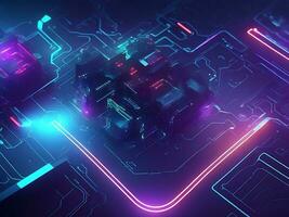 Cyber circuit future technology concept background photo