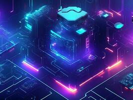 Cyber circuit future technology concept background photo