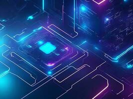Cyber circuit future technology concept background photo