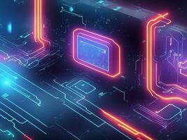 Cyber circuit future technology concept background photo