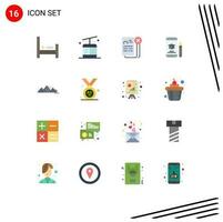 16 Flat Color concept for Websites Mobile and Apps hill mobile career graduation cap Editable Pack of Creative Vector Design Elements