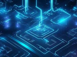 Cyber circuit future technology concept background photo