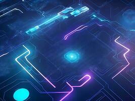 Cyber circuit future technology concept background photo