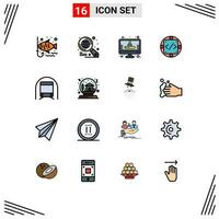 16 Creative Icons Modern Signs and Symbols of transport metro profile produc implementation Editable Creative Vector Design Elements