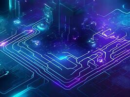 Cyber circuit future technology concept background photo