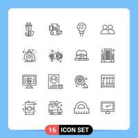 16 Creative Icons Modern Signs and Symbols of fragrance user identity contact sport Editable Vector Design Elements