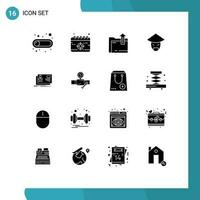 16 Creative Icons Modern Signs and Symbols of user chinese folder monk emperor Editable Vector Design Elements