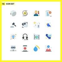 16 Creative Icons Modern Signs and Symbols of chat hammer soldier court file Editable Pack of Creative Vector Design Elements