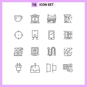 16 Outline concept for Websites Mobile and Apps target aim card play fun Editable Vector Design Elements