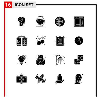 16 Creative Icons Modern Signs and Symbols of page develop e learning coding cd Editable Vector Design Elements