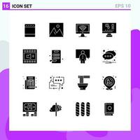 16 Creative Icons Modern Signs and Symbols of amplifier laboratory photo computer signal Editable Vector Design Elements