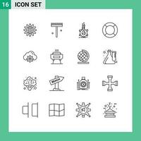 dieciséis creativo íconos moderno señales y símbolos de esencial desarrollo jardinero tubo laboratorio editable vector diseño elementos