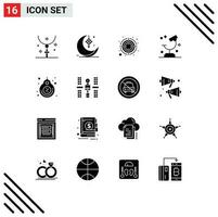 16 Creative Icons Modern Signs and Symbols of research laboratory ribbon biology goal Editable Vector Design Elements