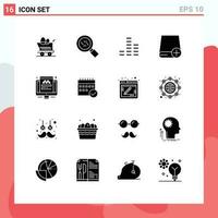 16 Creative Icons Modern Signs and Symbols of website taxi player gadget devices Editable Vector Design Elements