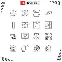 16 Thematic Vector Outlines and Editable Symbols of design ruler control education hand Editable Vector Design Elements