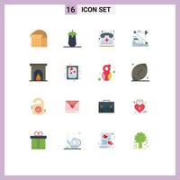 16 Flat Color concept for Websites Mobile and Apps hotel robot call medicine future Editable Pack of Creative Vector Design Elements