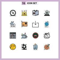 16 Creative Icons Modern Signs and Symbols of siren alert king alarm mixture Editable Creative Vector Design Elements