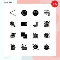 16 Creative Icons Modern Signs and Symbols of thinking detail school design level Editable Vector Design Elements