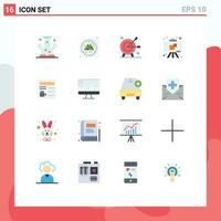 16 Flat Color concept for Websites Mobile and Apps basic school achievement education objective Editable Pack of Creative Vector Design Elements