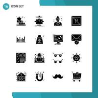 16 Creative Icons Modern Signs and Symbols of graph parking catering park waitress Editable Vector Design Elements