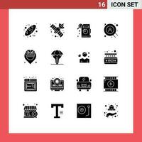 16 Creative Icons Modern Signs and Symbols of copyright learning statistical analysis location book Editable Vector Design Elements