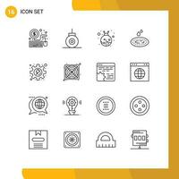 16 Creative Icons Modern Signs and Symbols of power process beetle gear spa Editable Vector Design Elements