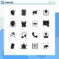 16 Creative Icons Modern Signs and Symbols of evil dead announce experiment water Editable Vector Design Elements