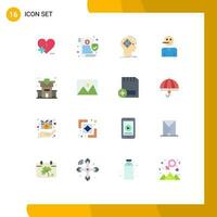 16 Flat Color concept for Websites Mobile and Apps supporter service advanced people mind Editable Pack of Creative Vector Design Elements