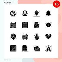 16 Thematic Vector Solid Glyphs and Editable Symbols of html laptop summer coding notification Editable Vector Design Elements