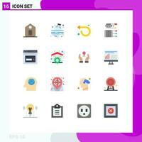 16 Thematic Vector Flat Colors and Editable Symbols of web internet repeat spa medicine Editable Pack of Creative Vector Design Elements