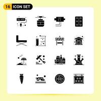 16 Creative Icons Modern Signs and Symbols of sit interior protect furniture tablets Editable Vector Design Elements