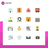 16 Thematic Vector Flat Colors and Editable Symbols of deposit safe computer graphic color Editable Pack of Creative Vector Design Elements
