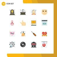 16 Flat Color concept for Websites Mobile and Apps easter egg face transportation emotion lady Editable Pack of Creative Vector Design Elements