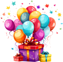 gift happy birthday party ai generate png