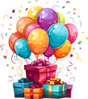 gift happy birthday party ai generate png