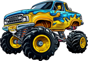 monster truck cartoon ai generate png