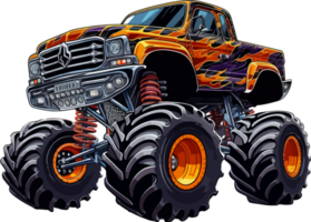 monster truck cartoon ai generate png