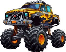 monster truck cartoon ai generate png