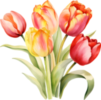 tulp bloemen waterverf ai genereren png