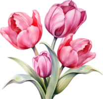 tulp bloemen waterverf ai genereren png