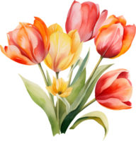 tulp bloemen waterverf ai genereren png