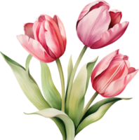 tulp bloemen waterverf ai genereren png