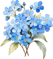 forgetmenot flowers watercolor ai generate png