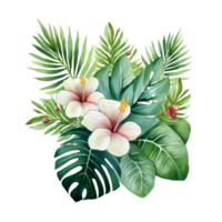 tropical leaf watercolor jungle ai generate png